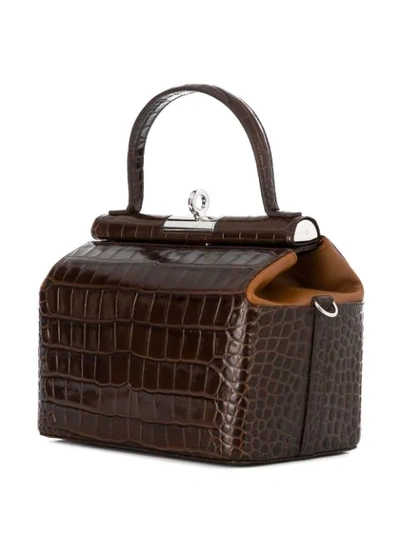 Shop Gu_de Embossed Box Bag In Brown