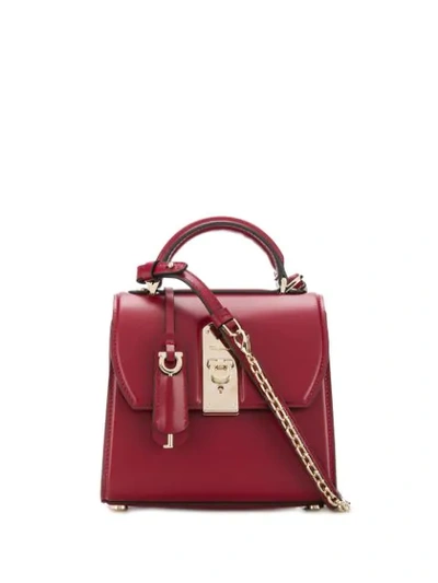 Shop Ferragamo Boxyz Top Handle Bag In Red