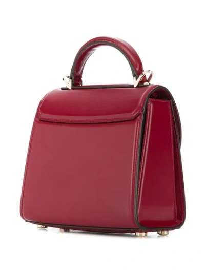 Shop Ferragamo Boxyz Top Handle Bag In Red