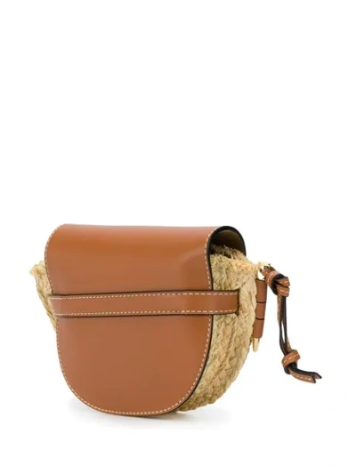 Shop Loewe Gate Straw Mini Bag In 2924 Tan/natural