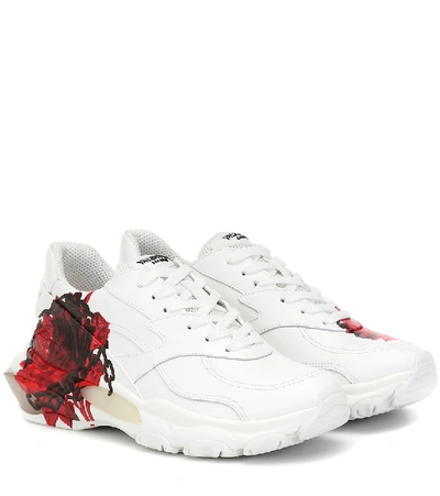Shop Valentino X Undercover Bounce Leather Sneakers In White