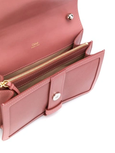 Shop Chloé Aby Padlock Shoulder Bag In 6ac Rusty Pink