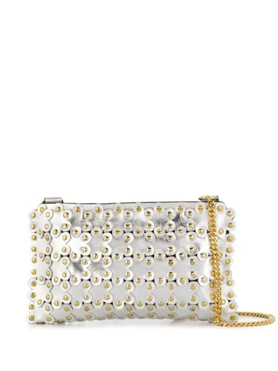 Shop Red Valentino Red(v) Flower Puzzle Cross Body Bag In Silver