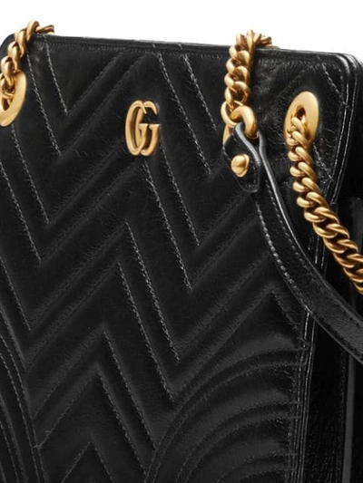 Shop Gucci Gg Marmont Matelassé Medium Tote In Black