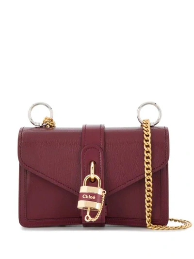 Shop Chloé Aby Chain Shoulder Bag In Red