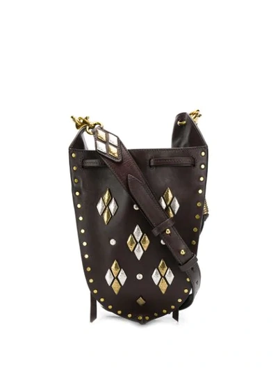 Shop Isabel Marant Studded Bucket Bag In Brown