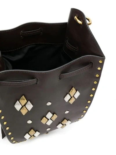 Shop Isabel Marant Studded Bucket Bag In Brown