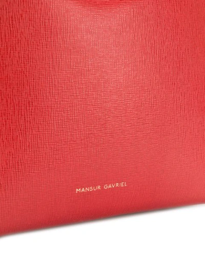 Shop Mansur Gavriel Saffiano Mini Backpack - Red