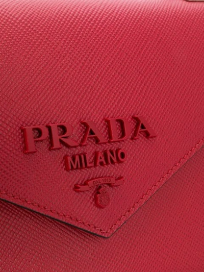 Shop Prada Monochrome Shoulder Bag In Red