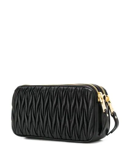 Shop Miu Miu Matelassé Crossbody Bag In F0002 Nero