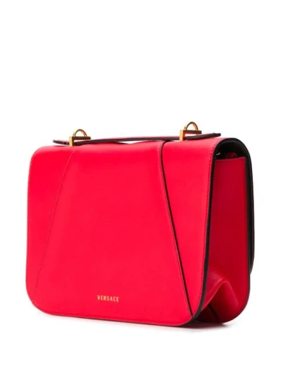 Shop Versace Virtus Shoulder Bag In Red