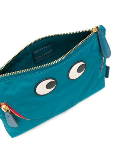 Shop Anya Hindmarch Happy Eyes Pouch In Blue