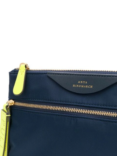 Shop Anya Hindmarch Logo Embossed Pouch In Blue