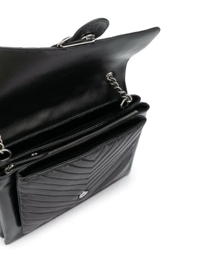 Shop Pinko Quilted Effect Shoulder Bag In Z99 Nero Limousine