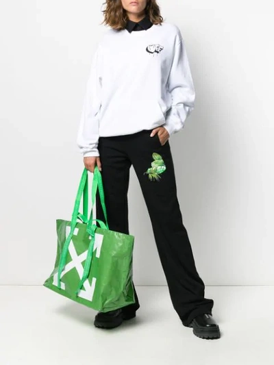 Shop Off-white Arrow Print Tote In 绿色
