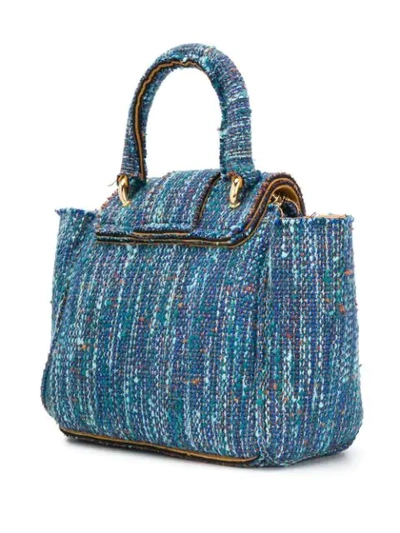 Shop Alila Small Tweed Tote Bag In Blue