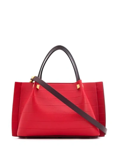 Shop Valentino Garavani Vchain Tote Bag In Red