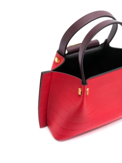 Shop Valentino Garavani Vchain Tote Bag In Red