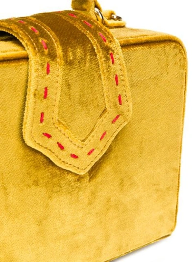 Shop Mehry Mu Velvet Boxy Tote In Yellow