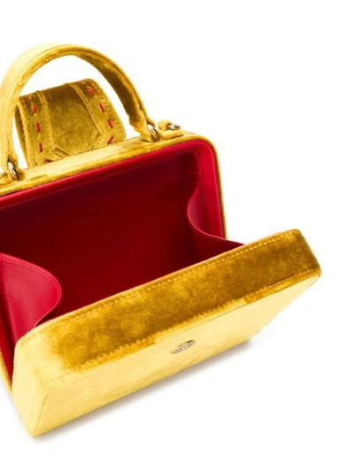 Shop Mehry Mu Velvet Boxy Tote In Yellow
