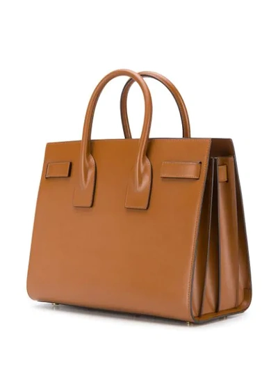Shop Saint Laurent Top Handles Tote Bag In 6362 Brown