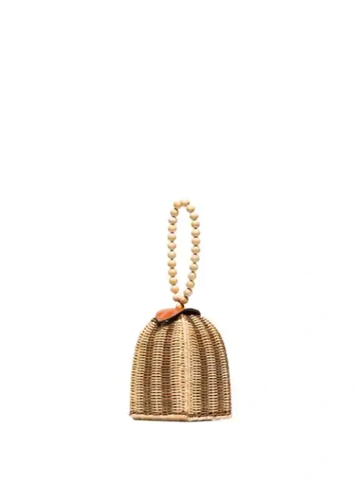 Shop Ulla Johnson Raya Trapeze Woven Bag In Neutrals