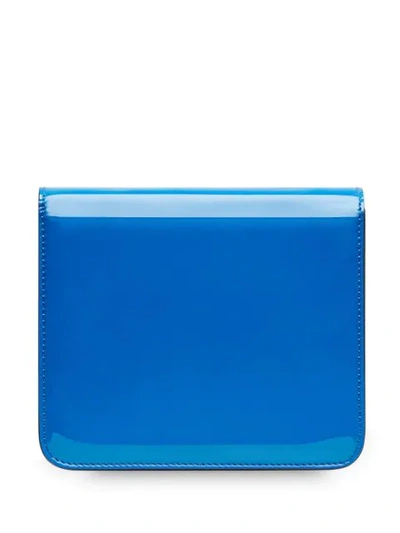 Shop Fendi Karligraphy Patent Leather Shoulder Bag In Blue