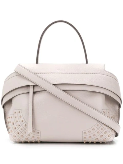 Shop Tod's Wave Tote Bag In Grey