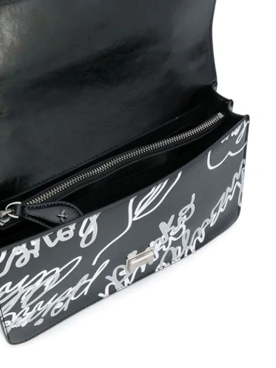 Shop Pinko Graffiti Effect Shoulder Bag In Black