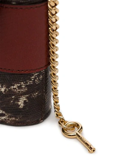 Shop Chloé Small Aby Lock Lizard-effect Bag In Brown