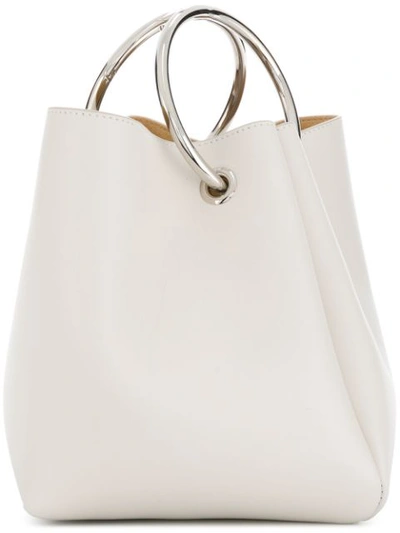 Shop Jil Sander Small Loop Bag In White