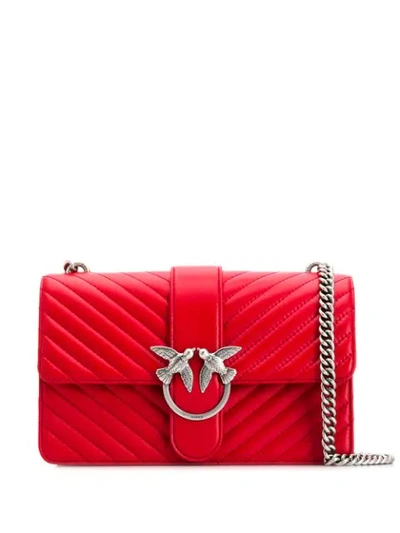 Shop Pinko Love Shoulder Bag In Red