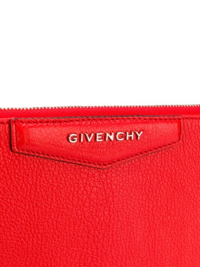 Shop Givenchy Antigona Clutch In Red