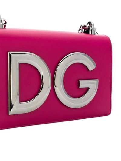 Shop Dolce & Gabbana Logo Plaque Clutch Bag In Pink