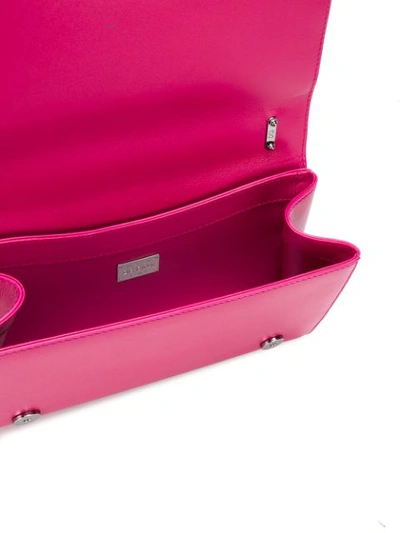 Shop Dolce & Gabbana Logo Plaque Clutch Bag In Pink