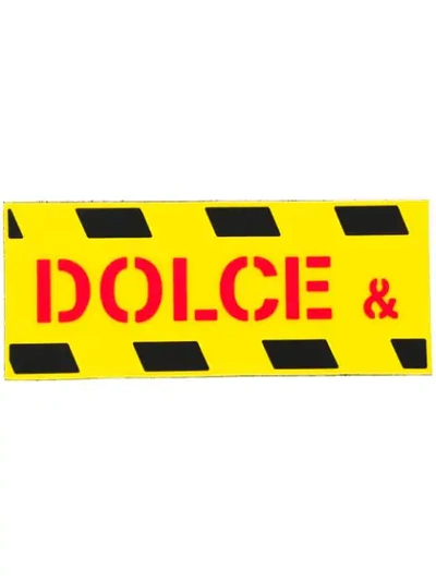 Shop Dolce & Gabbana Diagonal Striped Logo Patch In Yellow