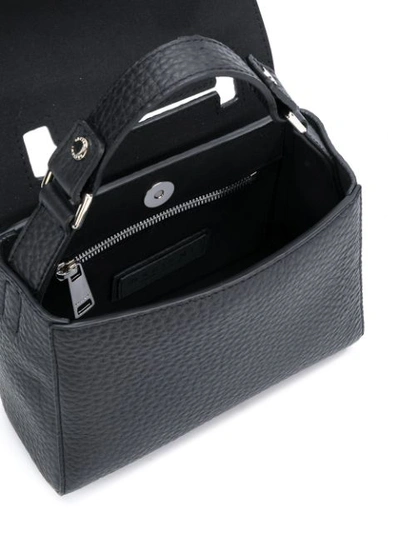 Shop Orciani Logo Shoulder Bag In Black
