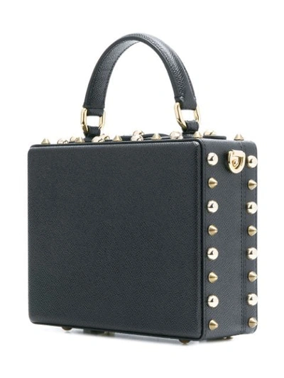 Dolce & Gabbana Dolce Box Bag In Dauphine Calfskin With Patch Heart In Black