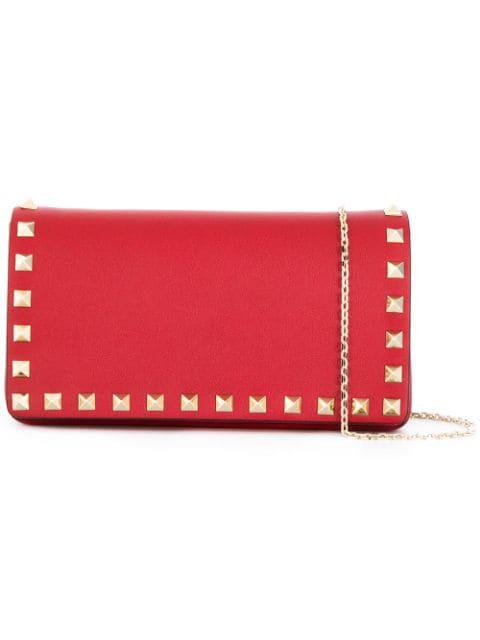 valentino rockstud clutch red