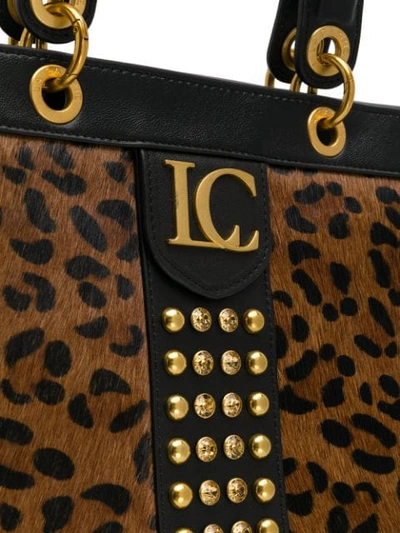 Shop La Carrie Studded Leopard Tote Bag In Brown