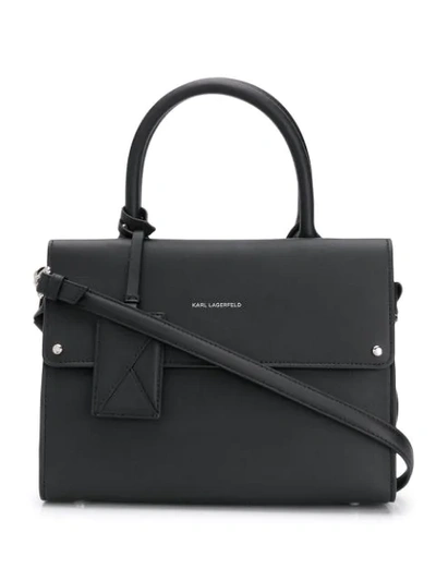 Shop Karl Lagerfeld Ikon Mini Tote In Black