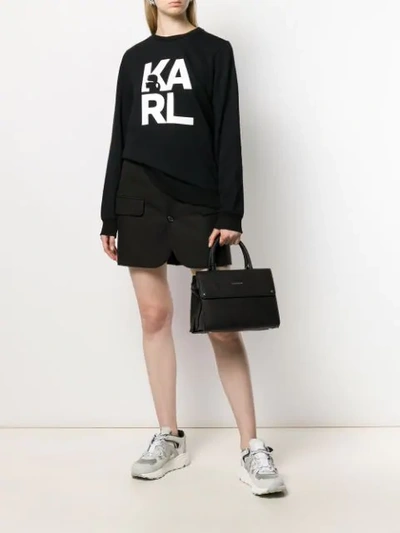 Shop Karl Lagerfeld Ikon Mini Tote In Black