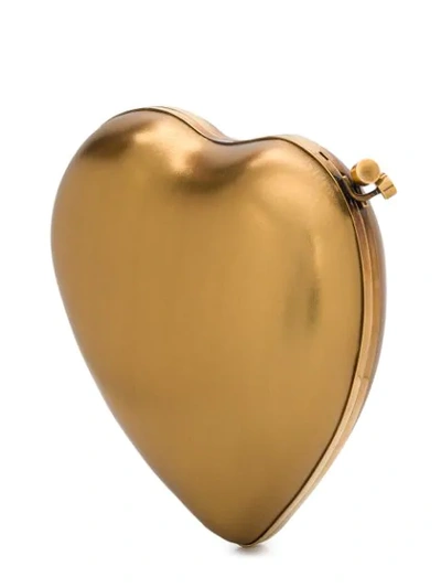 Shop Saint Laurent Love Box Crossbody Bag In Gold
