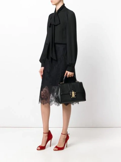 Shop Dolce & Gabbana Lucia Satchel In Black