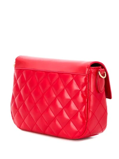 Shop Love Moschino Quilted Cross Body Bag In Red