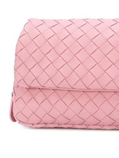 Shop Bottega Veneta Boudoir Intrecciato Nappa Messenger Bag - Pink