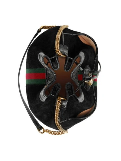 Shop Gucci Rajah Medium Bucket Bag In Black