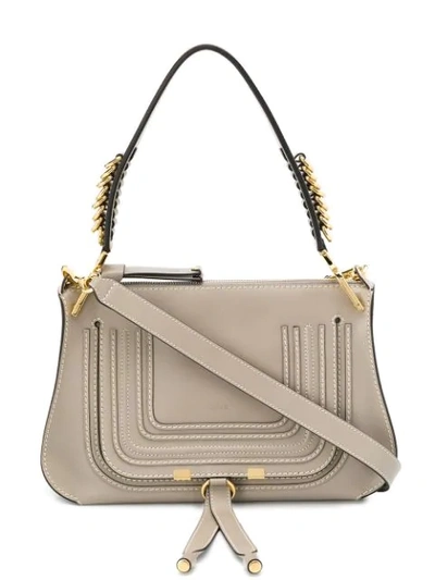 Shop Chloé Marcie Shoulder Bag In Grey