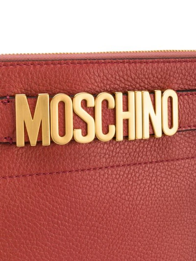 Shop Moschino Medium Logo Pouch - Pink