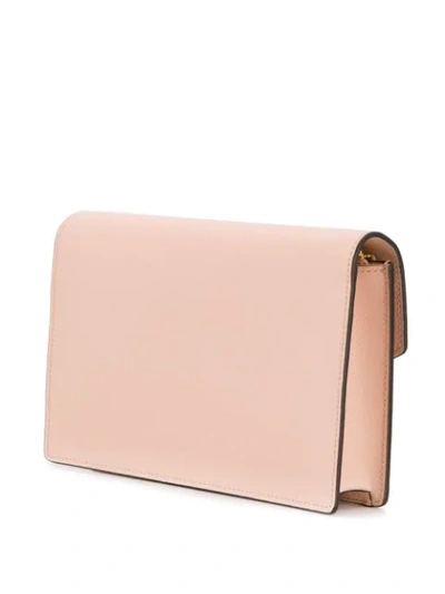 Shop Fendi Logo Plaque Envelope Clutch In Pink